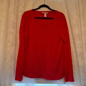 Victoria's Secret: Red Long Sleeve Top, Scoop Neck
